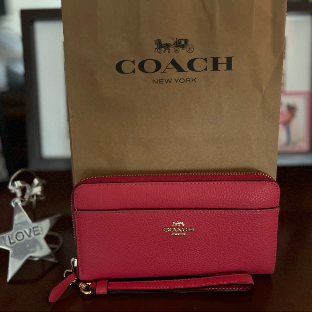 Coach Red Leather Wristlet